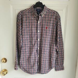 Ralph Lauren Plaid Button Down Men's Shirt Sz XL